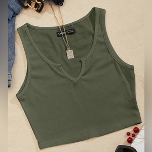 Green crop top
